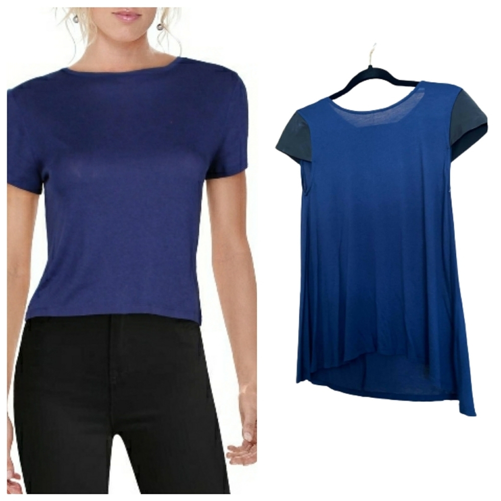 Alice + Olivia Jersey Crop Short Sleeves T-Shirt - Picture 1 of 9
